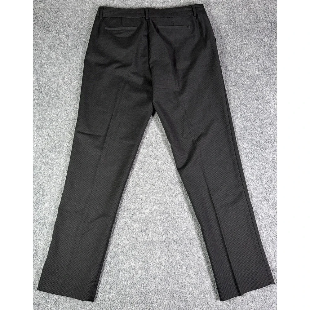 NWT Banana Republic Martin Fit Pants 10S Dark Gray Houndstooth Straight Leg Work
